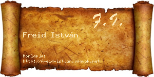 Freid István névjegykártya